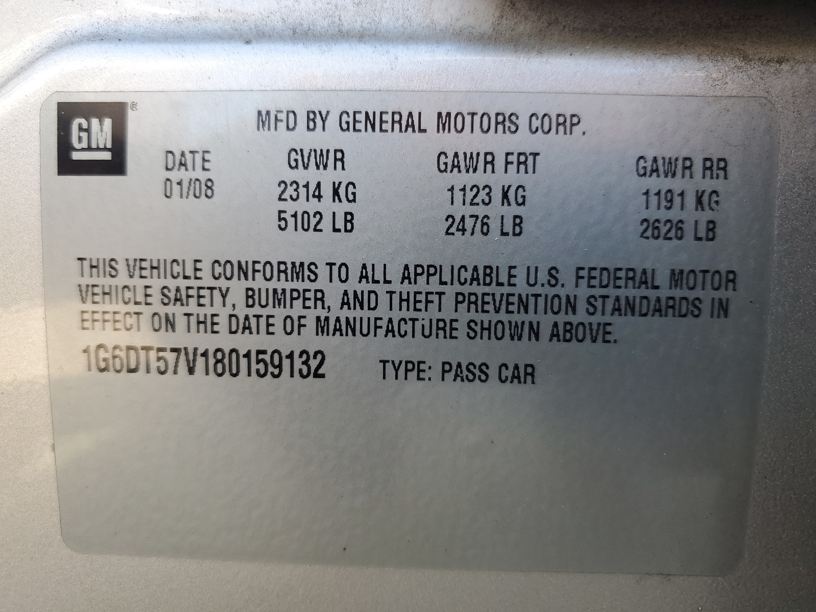 1G6DT57V180159132 2008 Cadillac Cts Hi Feature V6