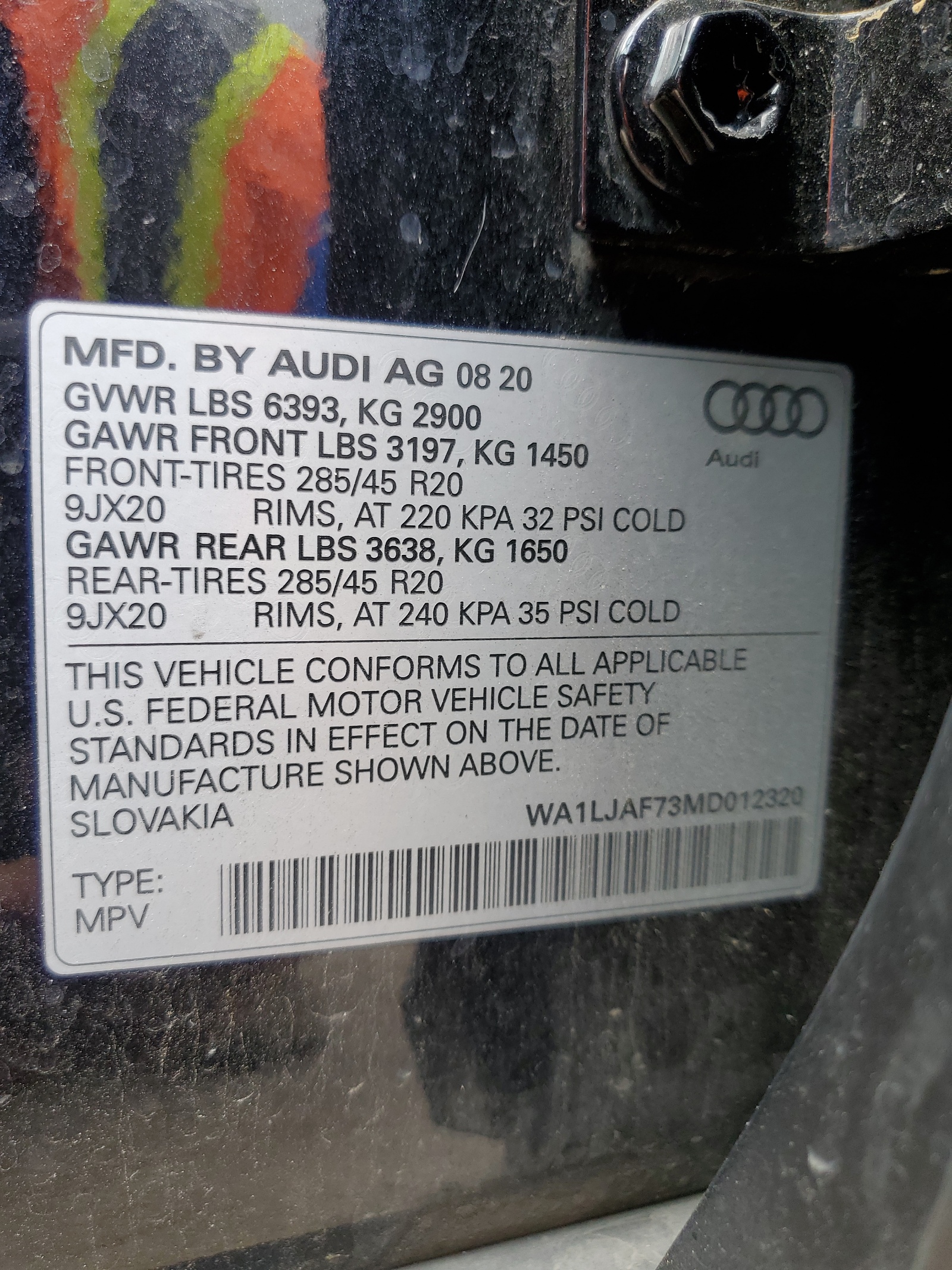 WA1LJAF73MD012320 2021 Audi Q7 Premium Plus