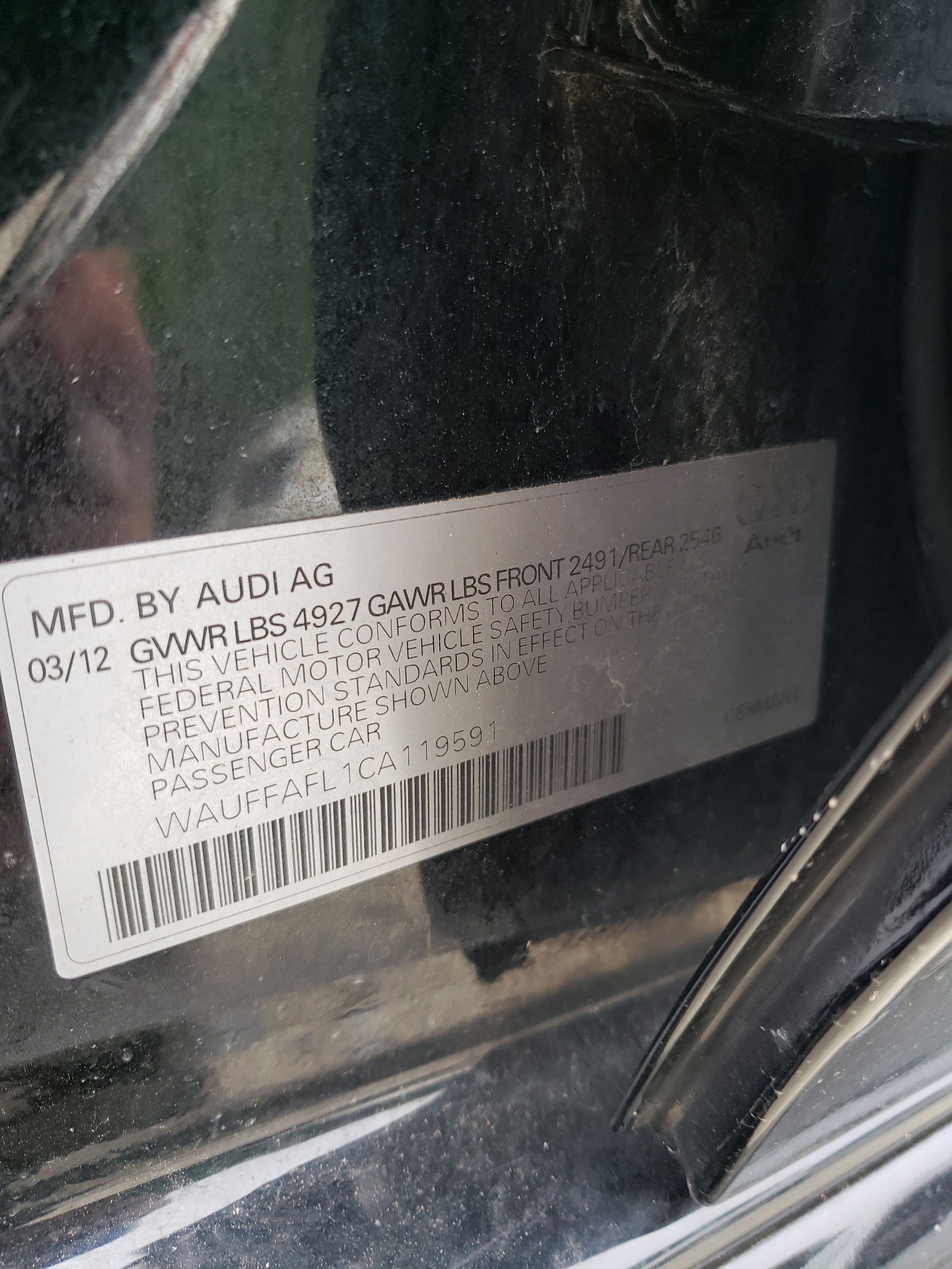 WAUFFAFL1CA119591 2012 Audi A4 Premium Plus