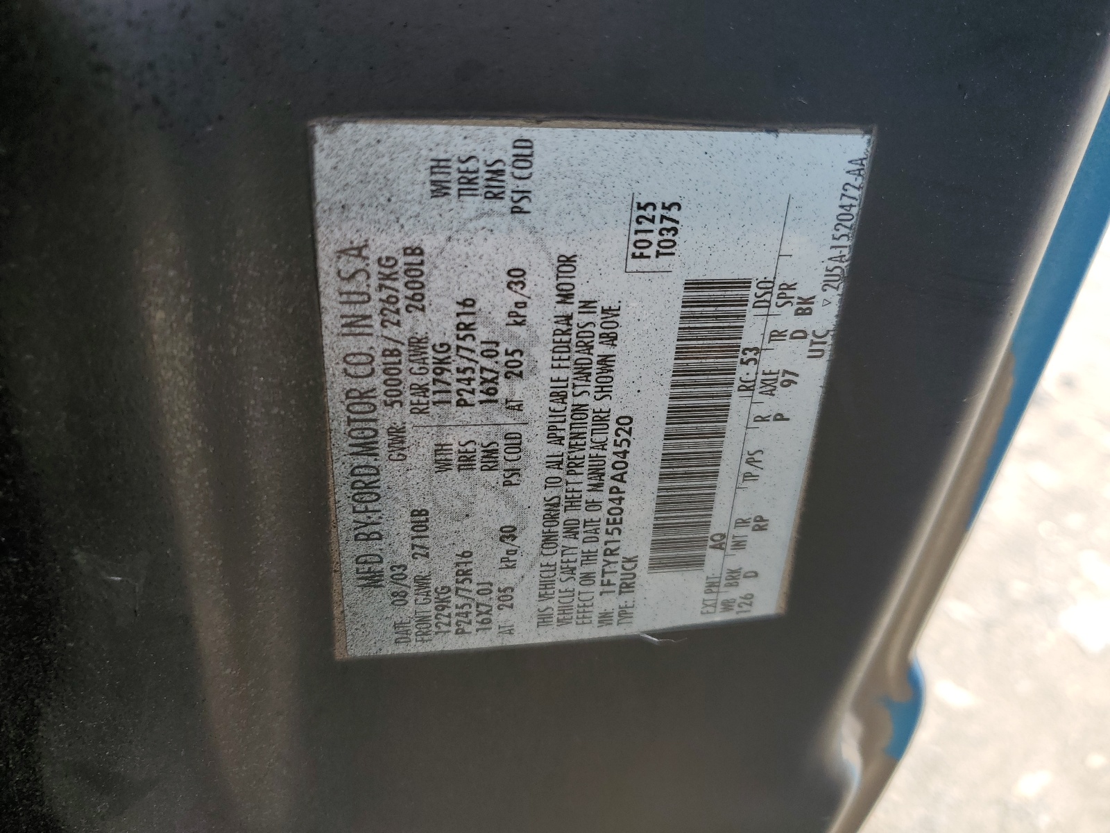 1FTYR15E04PA04520 2004 Ford Ranger Super Cab