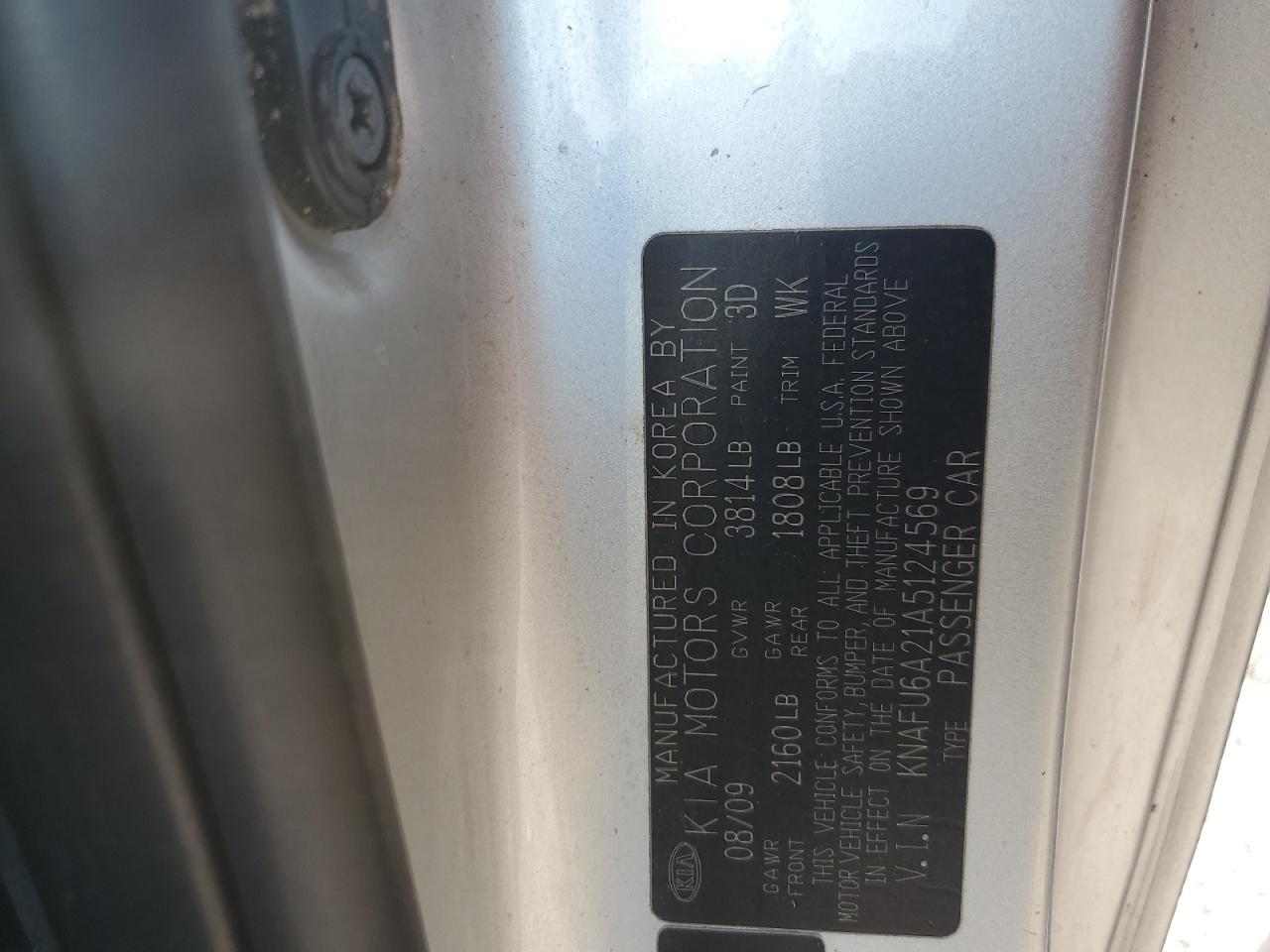 2010 Kia Forte Ex VIN: KNAFU6A21A5124569 Lot: 62425594