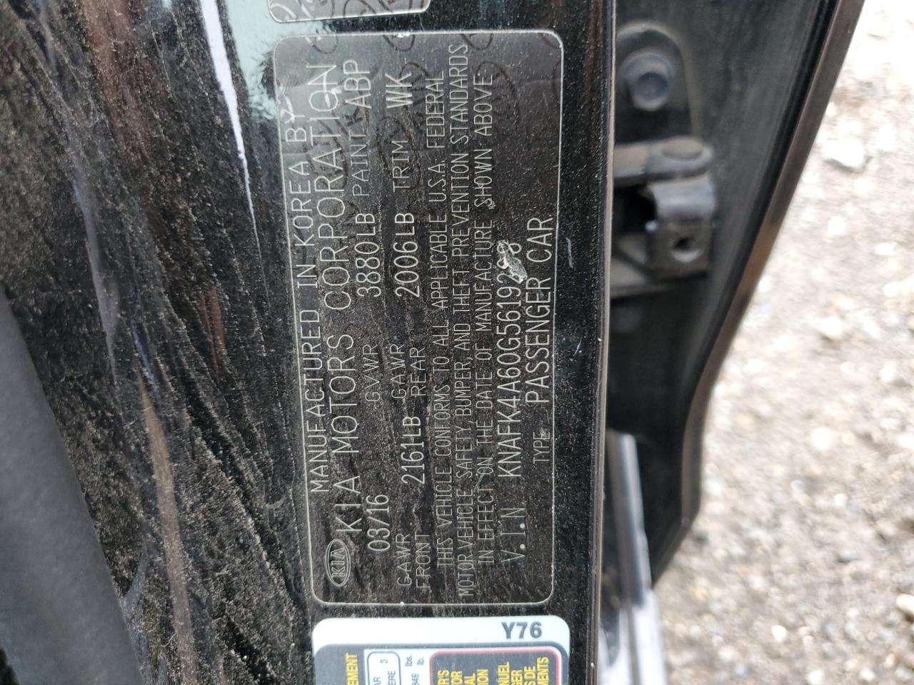 2016 Kia Forte Lx VIN: KNAFK4A60G5619206 Lot: 61955794