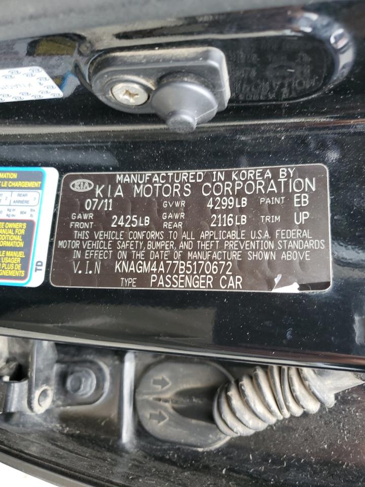 2011 Kia Optima Lx VIN: KNAGM4A77B5170672 Lot: 64270584