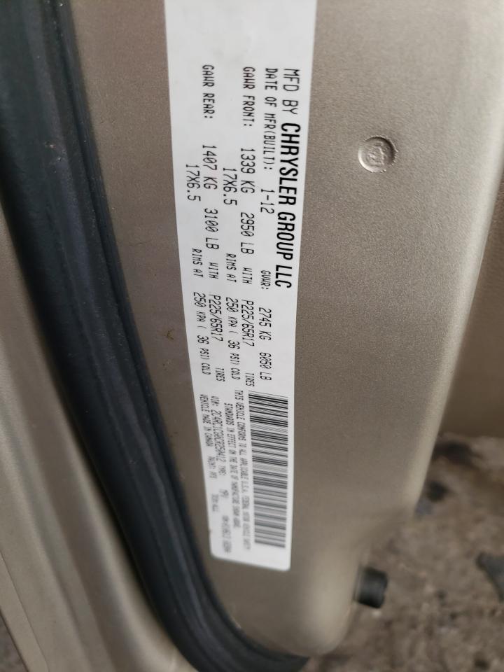 2012 Chrysler Town & Country Touring L VIN: 2C4RC1CG0CR250412 Lot: 64634014