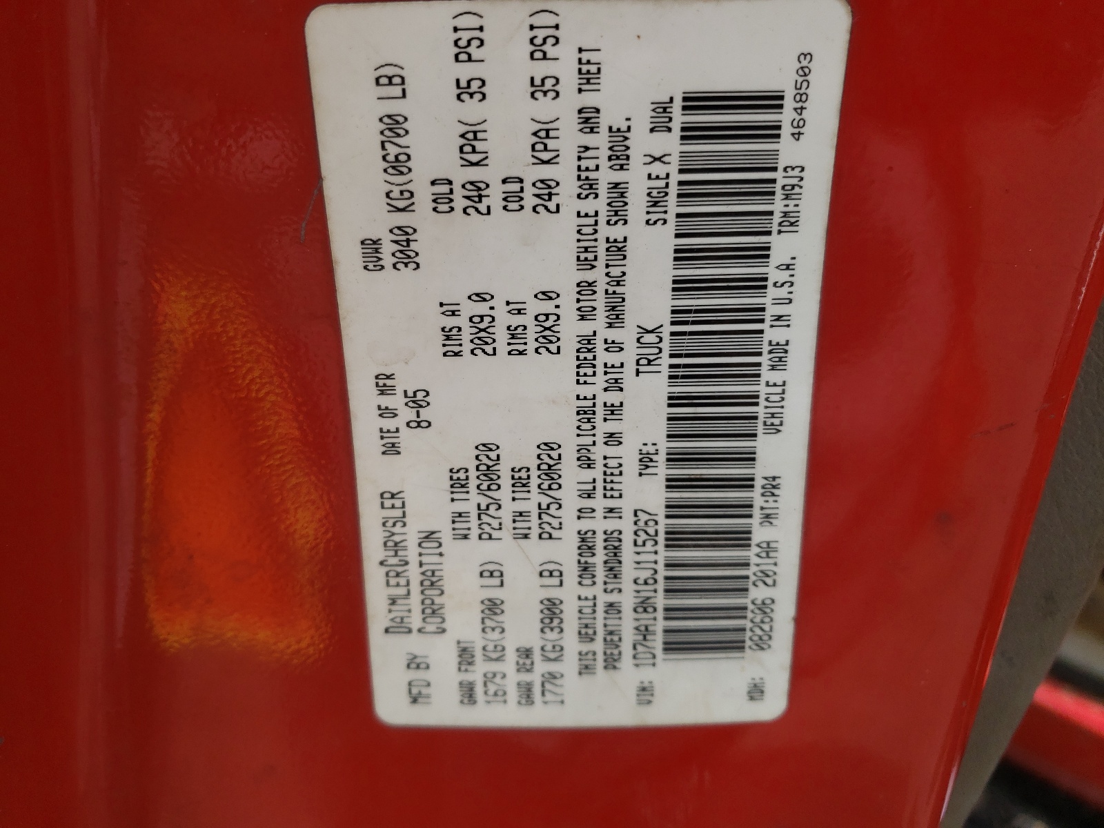 1D7HA18N16J115267 2006 Dodge Ram 1500 St