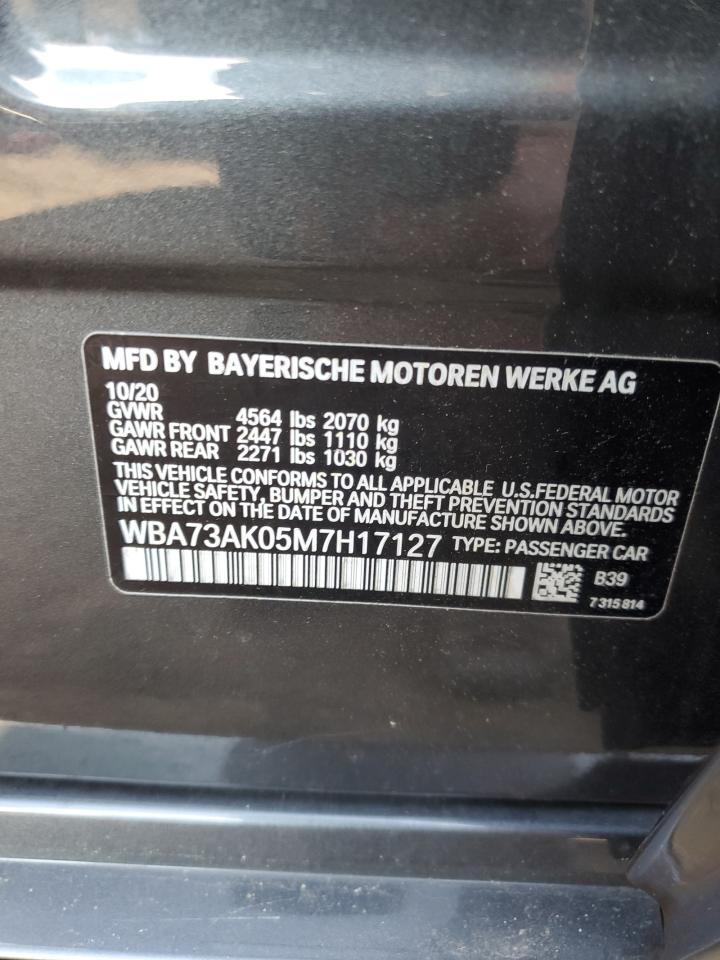 2021 BMW 228Xi VIN: WBA73AK05M7H17127 Lot: 64180744