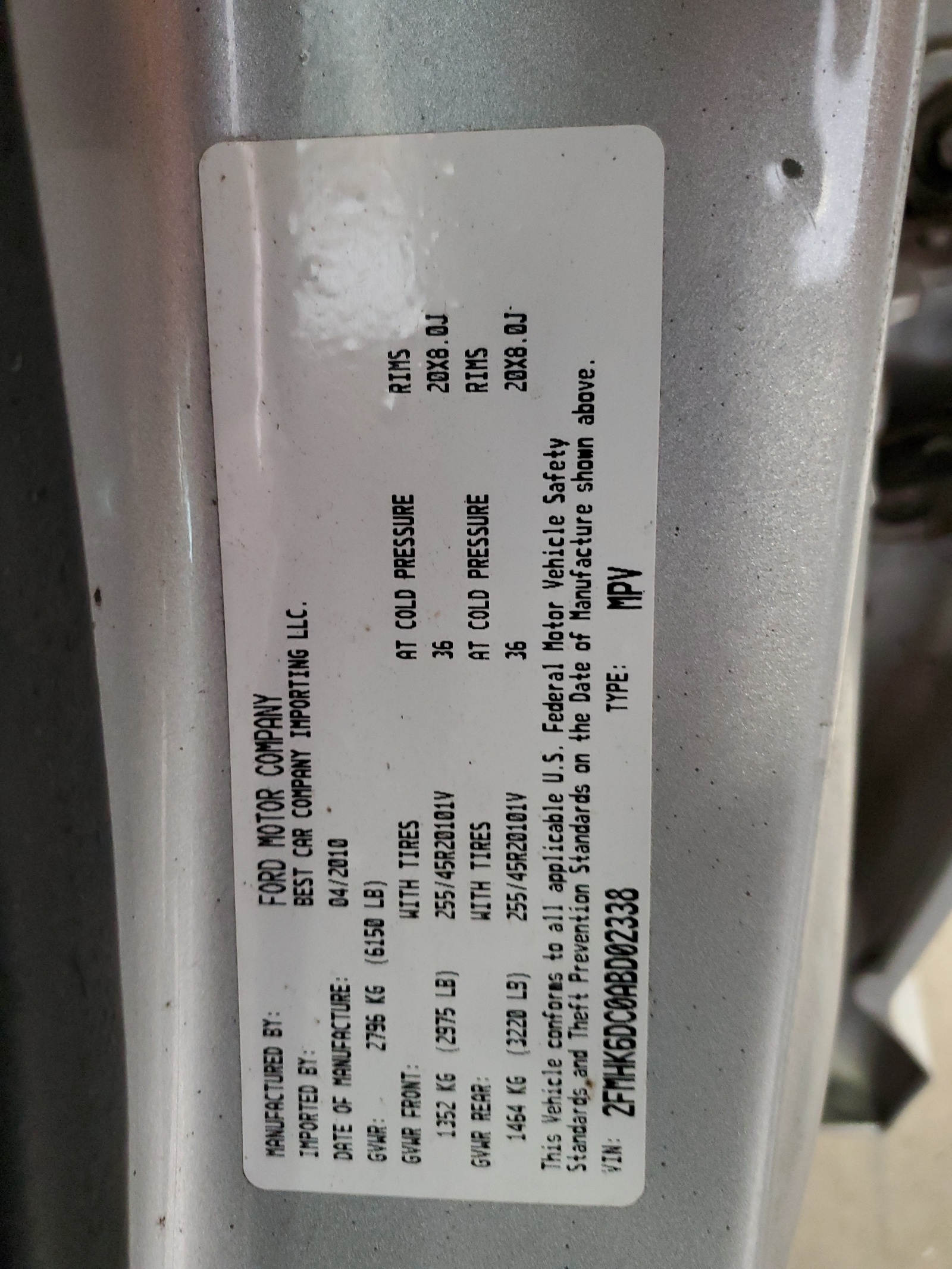 2FMHK6DC0ABD02338 2010 Ford Flex Limited