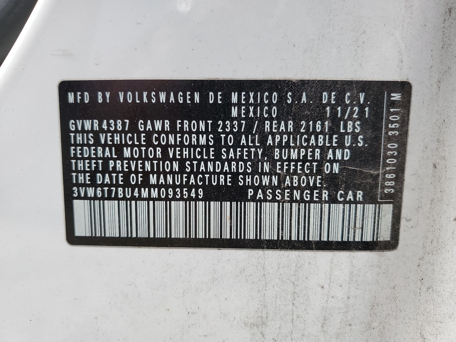 3VW6T7BU4MM093549 2021 Volkswagen Jetta Gli