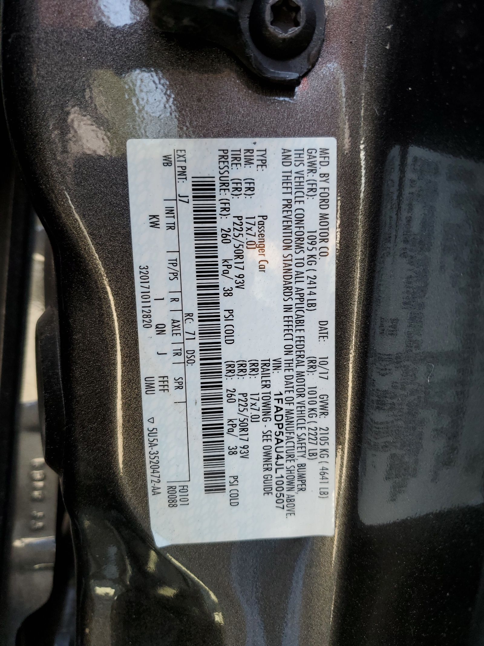 1FADP5AU4JL100507 2018 Ford C-Max Se