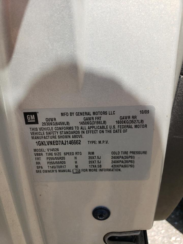 2010 GMC Acadia Slt-2 VIN: 1GKLVNED7AJ146662 Lot: 62022784