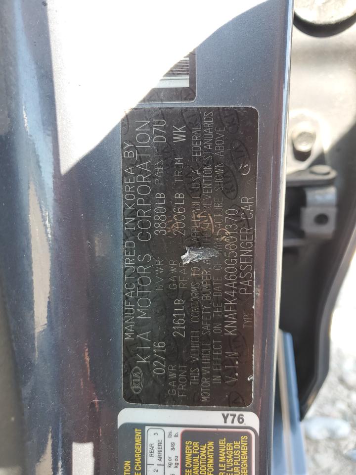 2016 Kia Forte Lx VIN: KNAFK4A60G5601370 Lot: 64863044