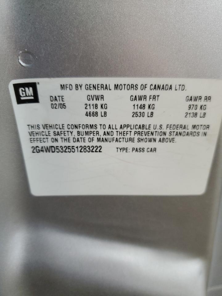 2005 Buick Lacrosse Cxl VIN: 2G4WD532551283222 Lot: 64395894