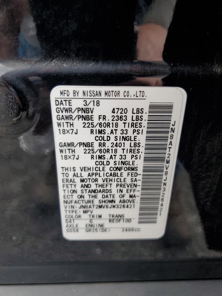 2018 Nissan Rogue S VIN: JN8AT2MV8JW326421 Lot: 64769374