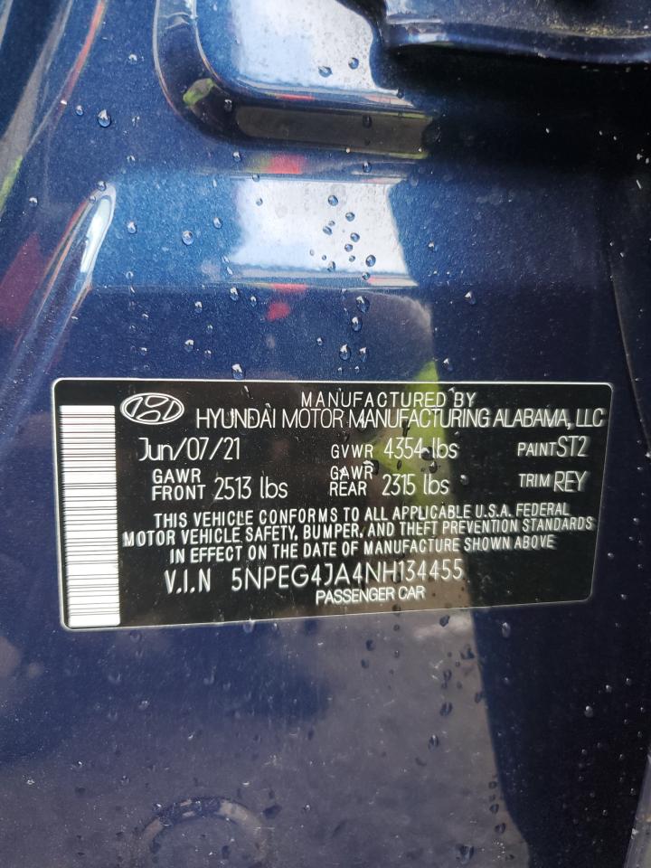 5NPEG4JA4NH134455 2022 Hyundai Sonata Se