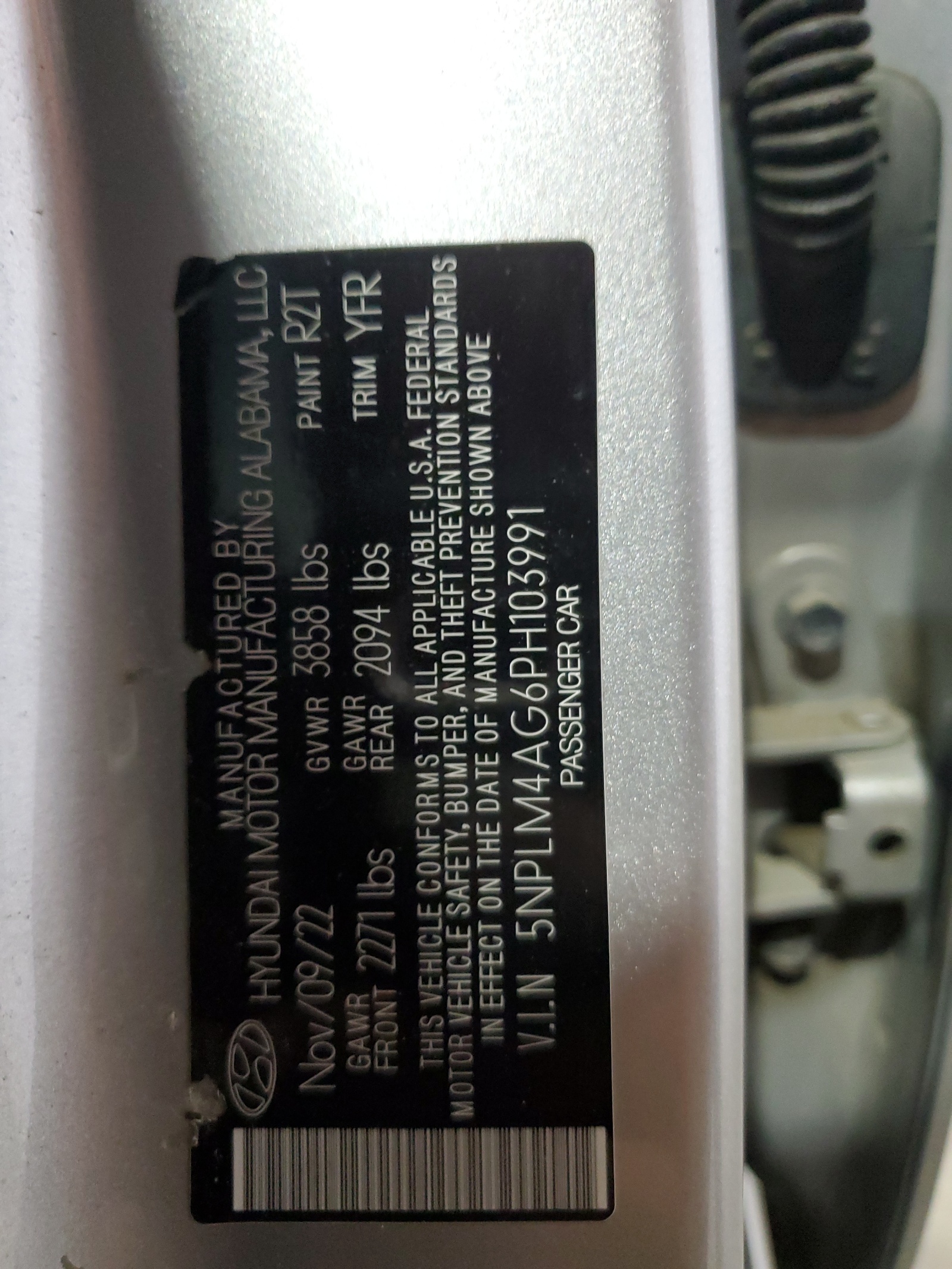 5NPLM4AG6PH103991 2023 Hyundai Elantra Sel