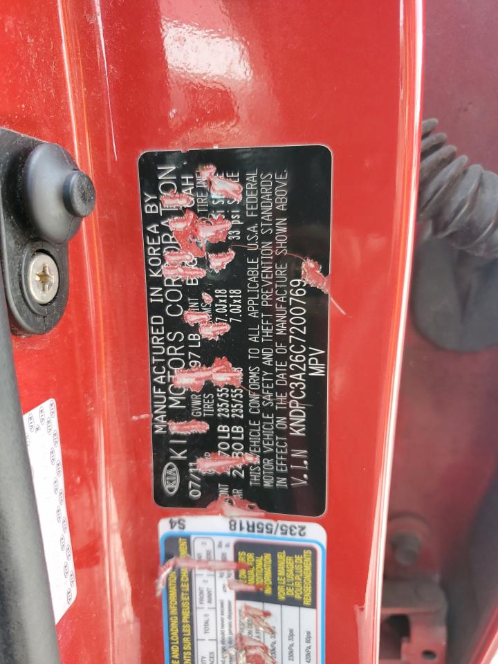 2012 Kia Sportage Ex VIN: KNDPC3A26C7200769 Lot: 62217214