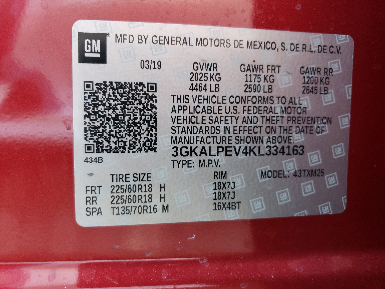 3GKALPEV4KL334163 2019 GMC Terrain Slt