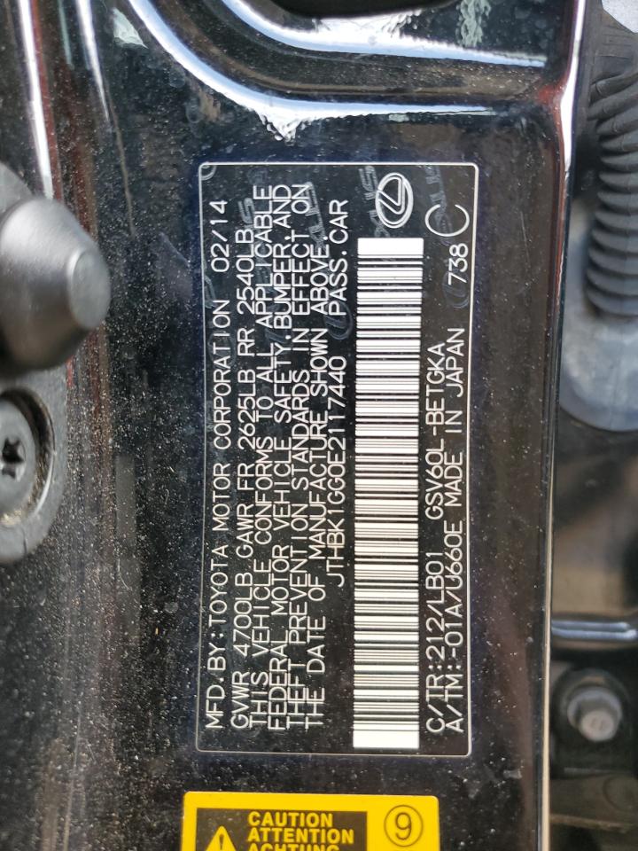 2014 Lexus Es 350 VIN: JTHBK1GG0E2117440 Lot: 64009974