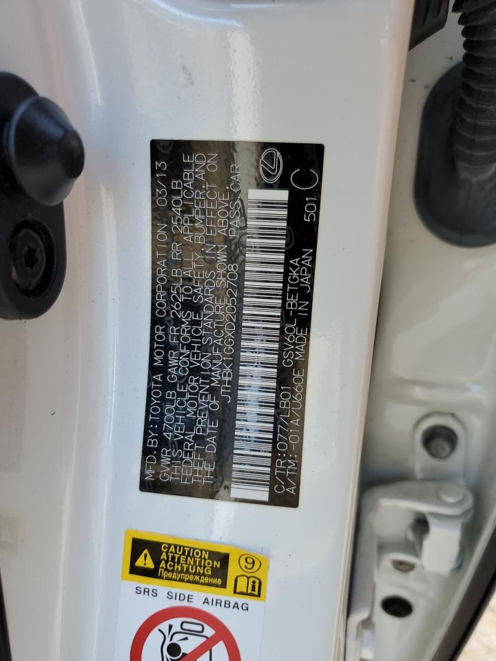 2013 Lexus Es 350 VIN: JTHBK1GGXD2052708 Lot: 63423324