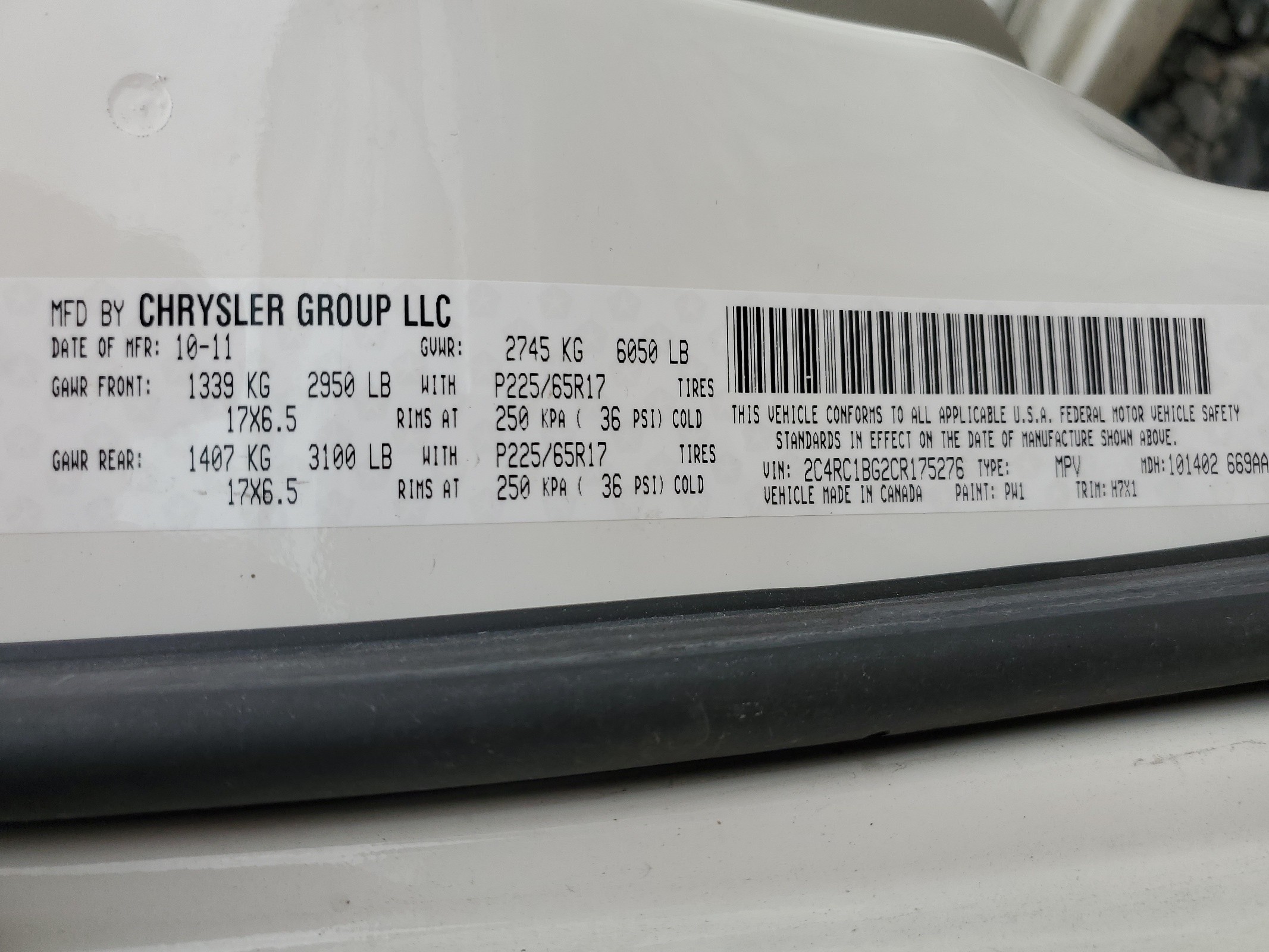 2C4RC1BG2CR175276 2012 Chrysler Town & Country Touring