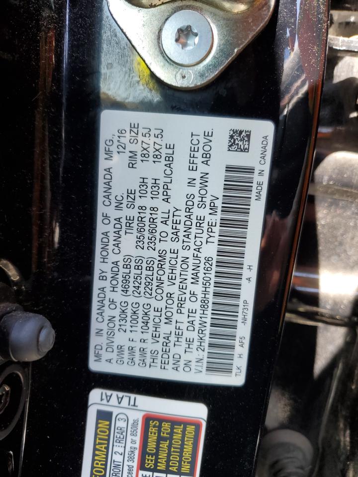 2017 Honda Cr-V Exl VIN: 2HKRW1H88HH501626 Lot: 63541434