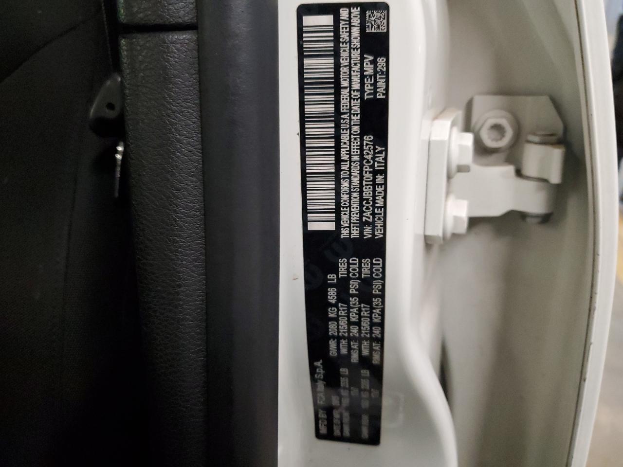 2015 Jeep Renegade Latitude VIN: ZACCJBBT0FPC42576 Lot: 61477664