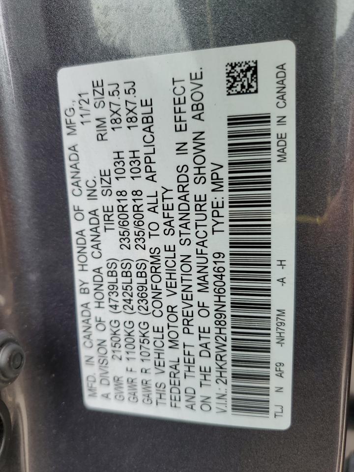 2HKRW2H89NH604619 2022 Honda Cr-V Exl