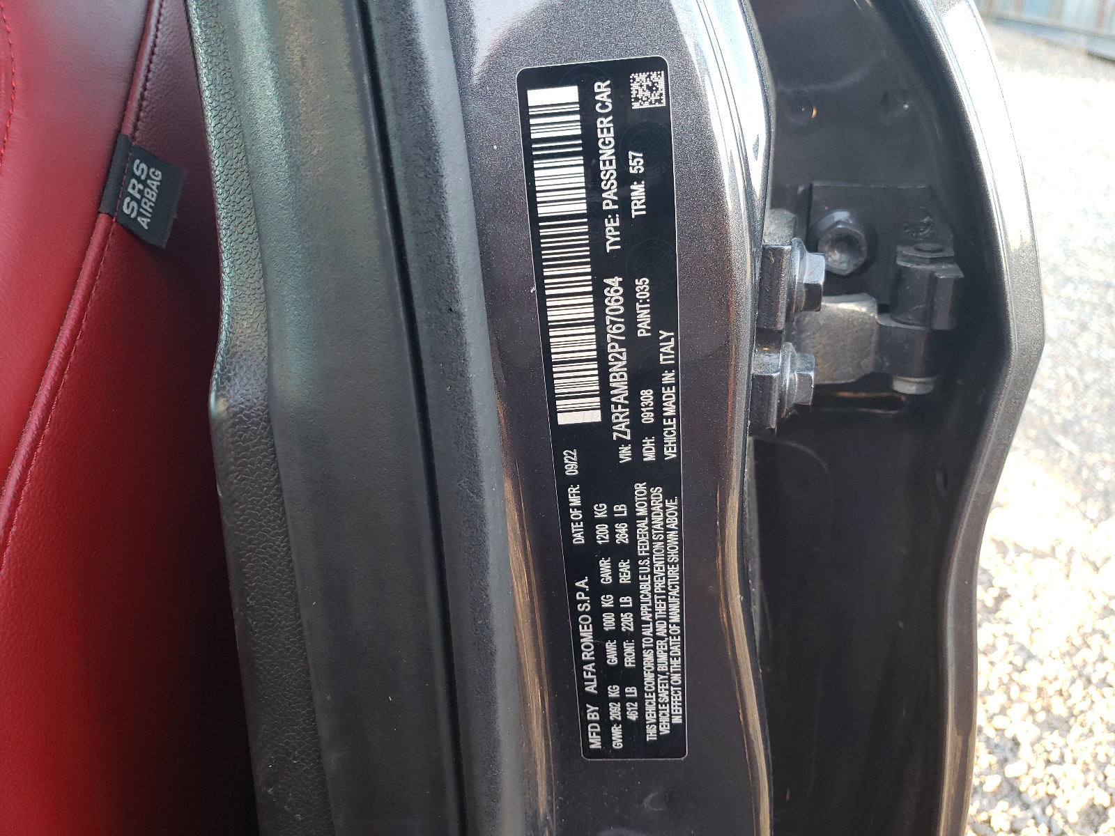 ZARFAMBN2P7670664 2023 Alfa Romeo Giulia Ti