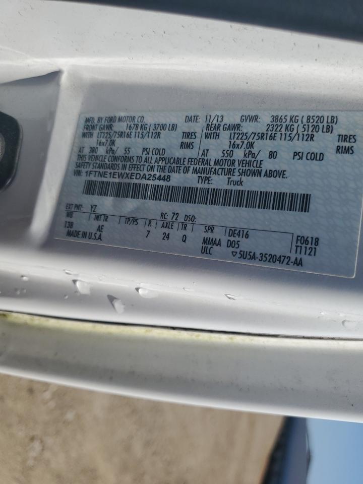 2014 Ford Econoline E150 Van VIN: 1FTNE1EWXEDA25448 Lot: 61864074