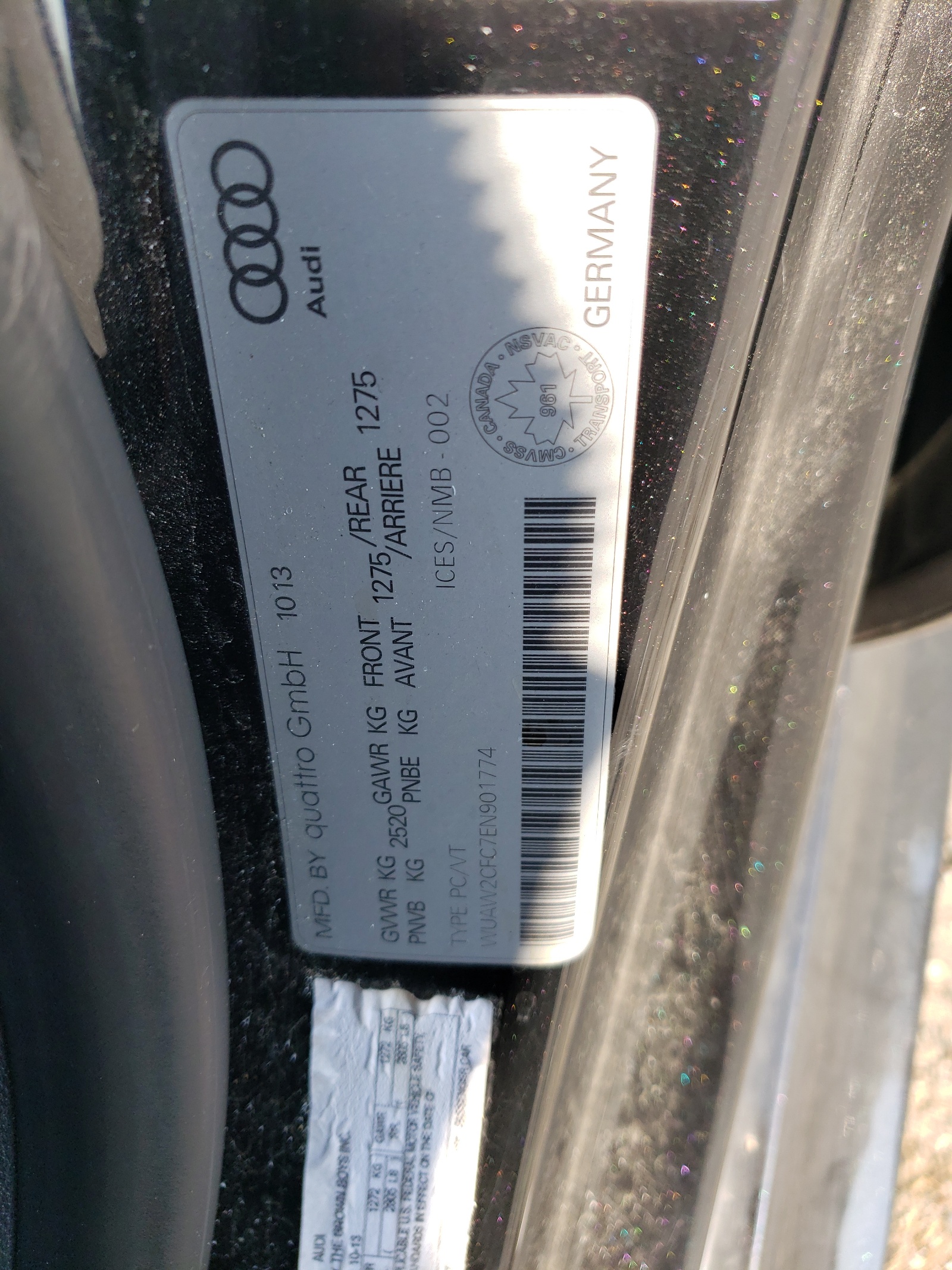 WUAW2CFC7EN901774 2014 Audi Rs7