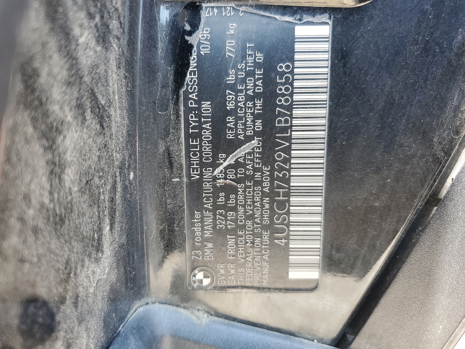 4USCH7329VLB78858 1997 BMW Z3 1.9