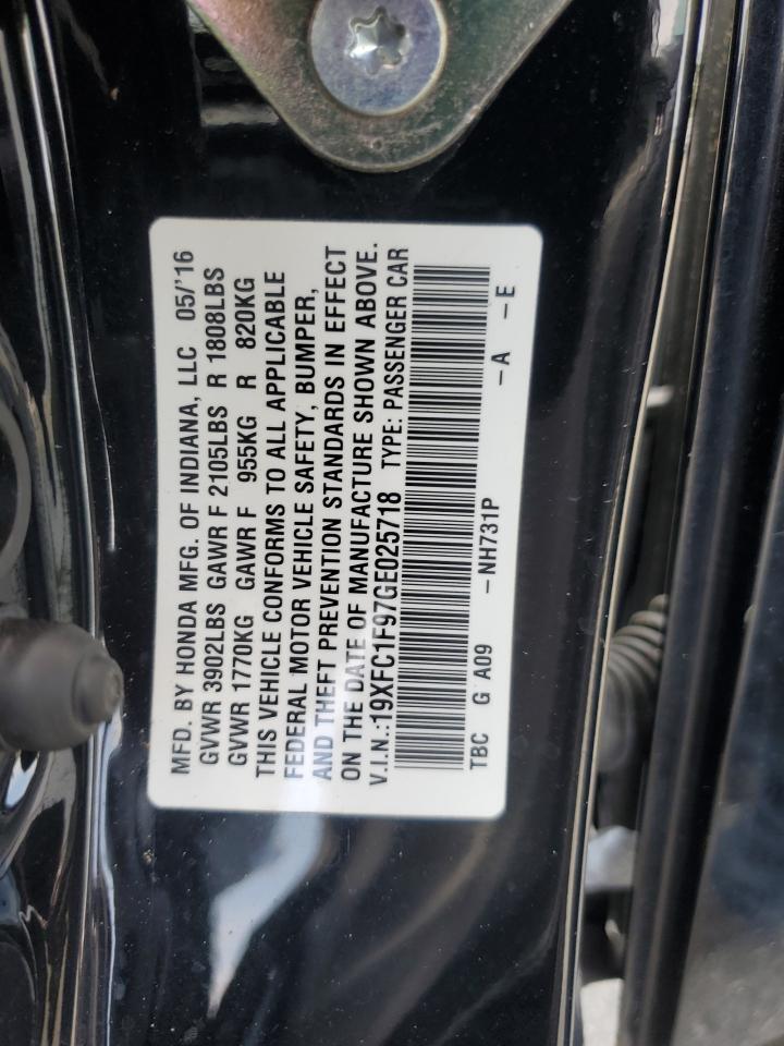 19XFC1F97GE025718 2016 Honda Civic Touring
