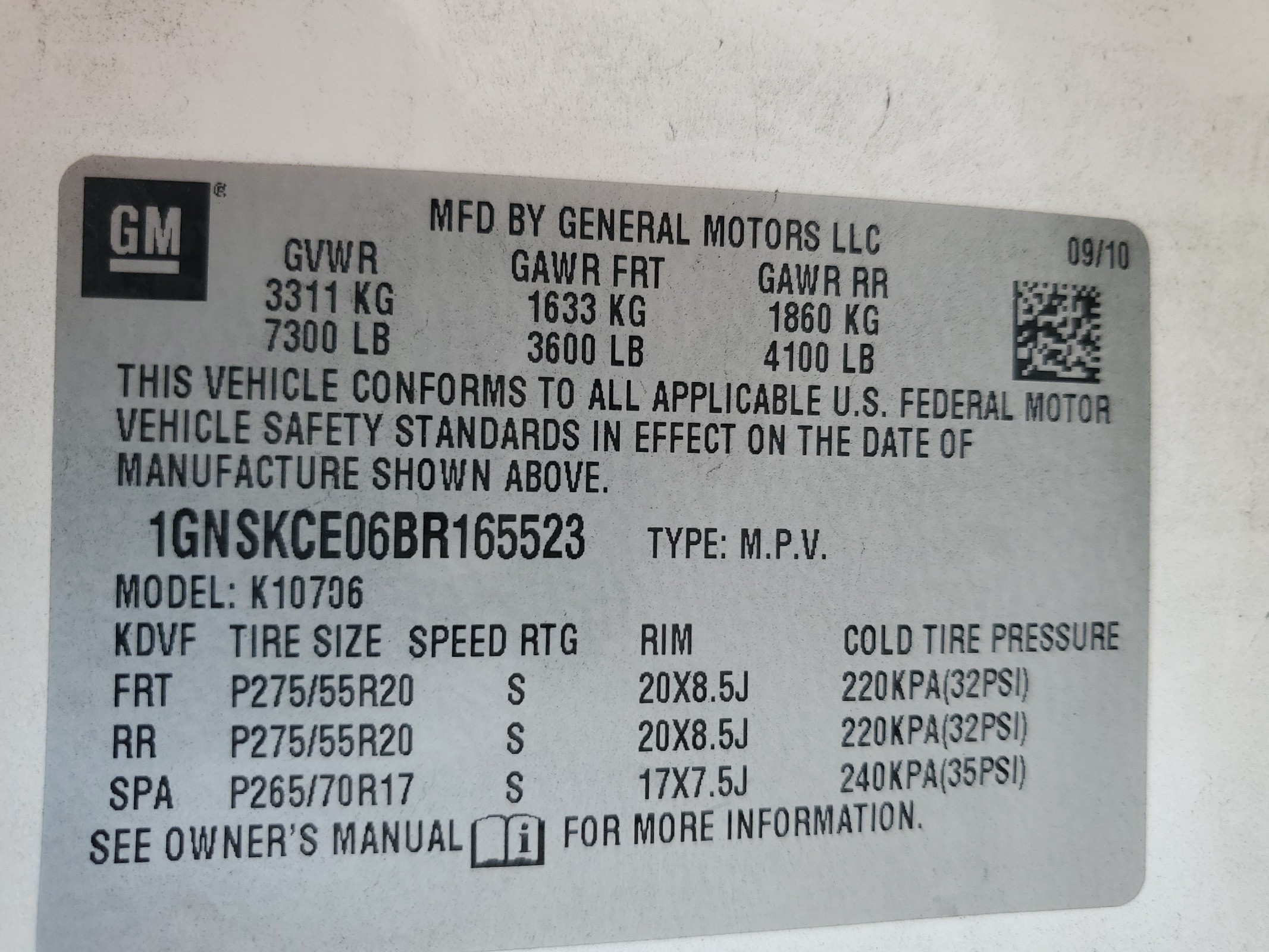 1GNSKCE06BR165523 2011 Chevrolet Tahoe K1500 Ltz