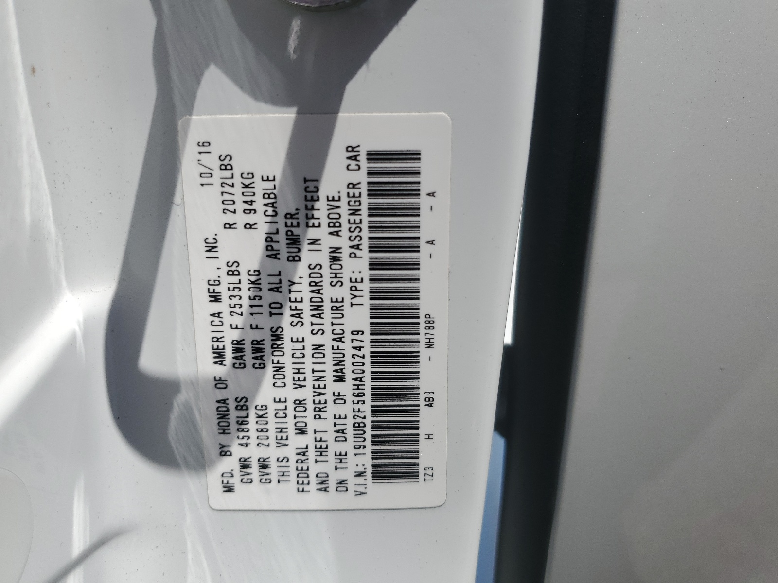 19UUB2F56HA002479 2017 Acura Tlx Tech