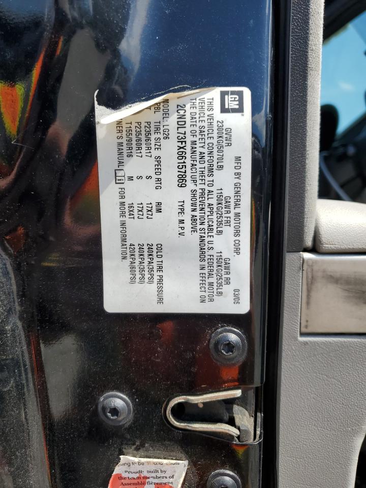 2006 Chevrolet Equinox Lt VIN: 2CNDL73FX66157869 Lot: 62112094