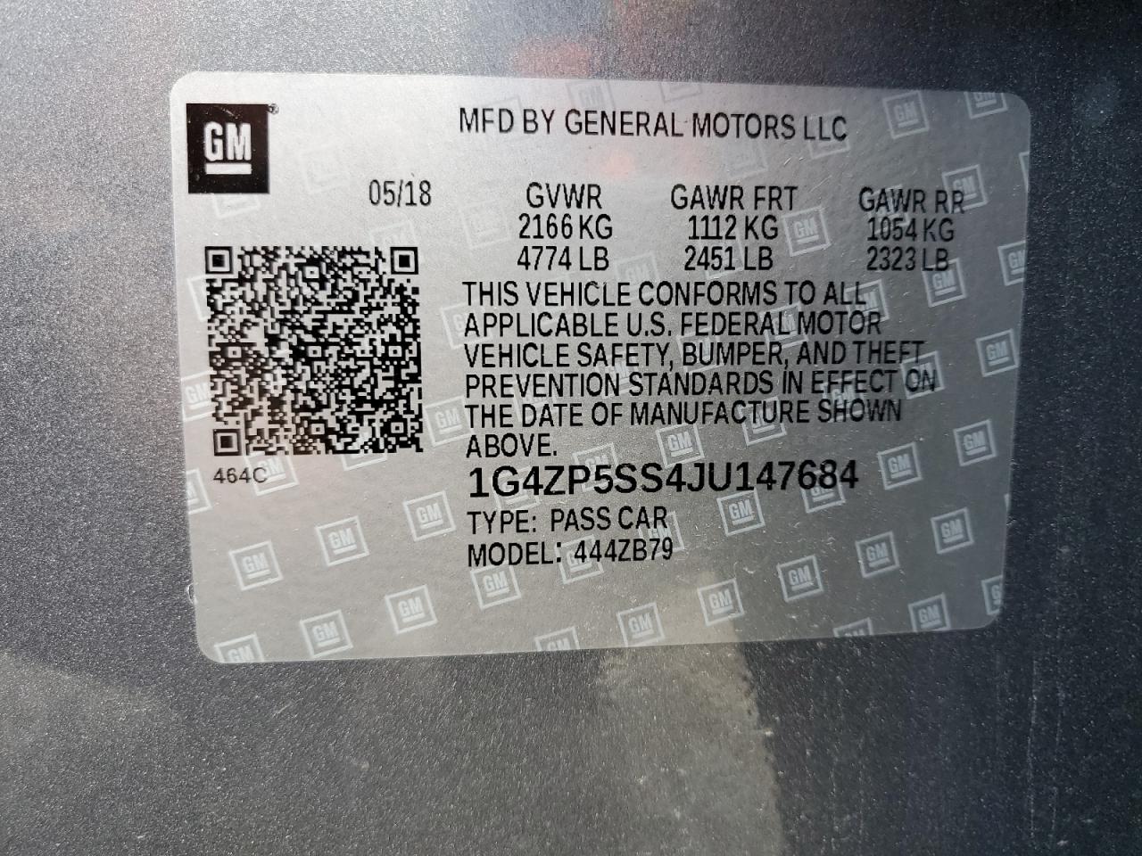 2018 Buick Lacrosse Essence VIN: 1G4ZP5SS4JU147684 Lot: 62790134