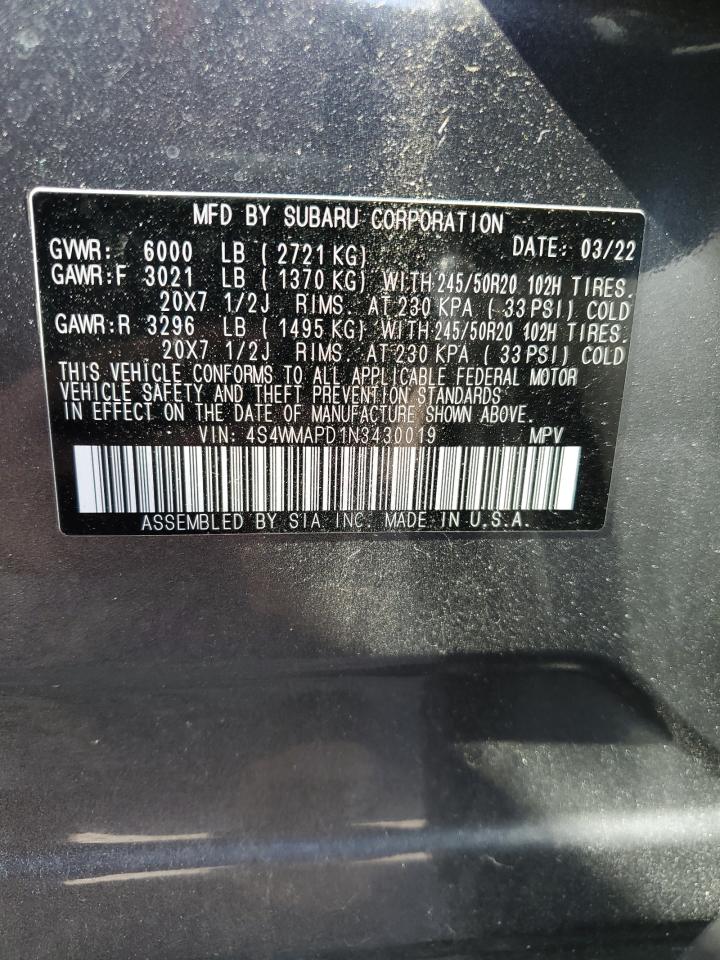 4S4WMAPD1N3430019 Subaru Ascent LIM 14