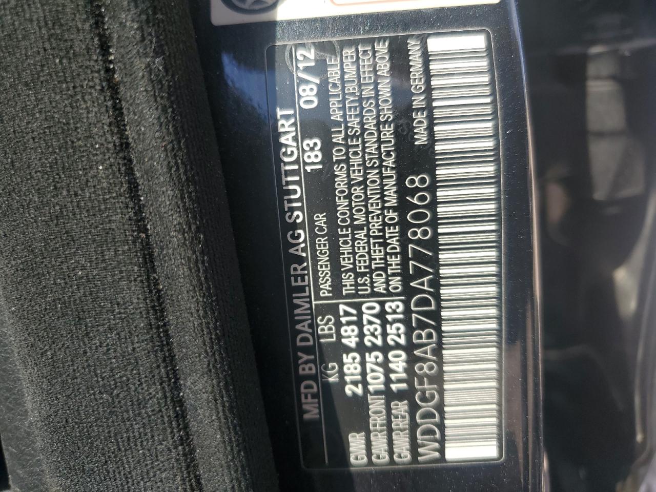 2013 Mercedes-Benz C 300 4Matic VIN: WDDGF8AB7DA778068 Lot: 64205974