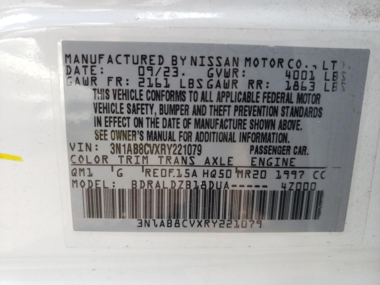 3N1AB8CVXRY221079 2024 Nissan Sentra Sv