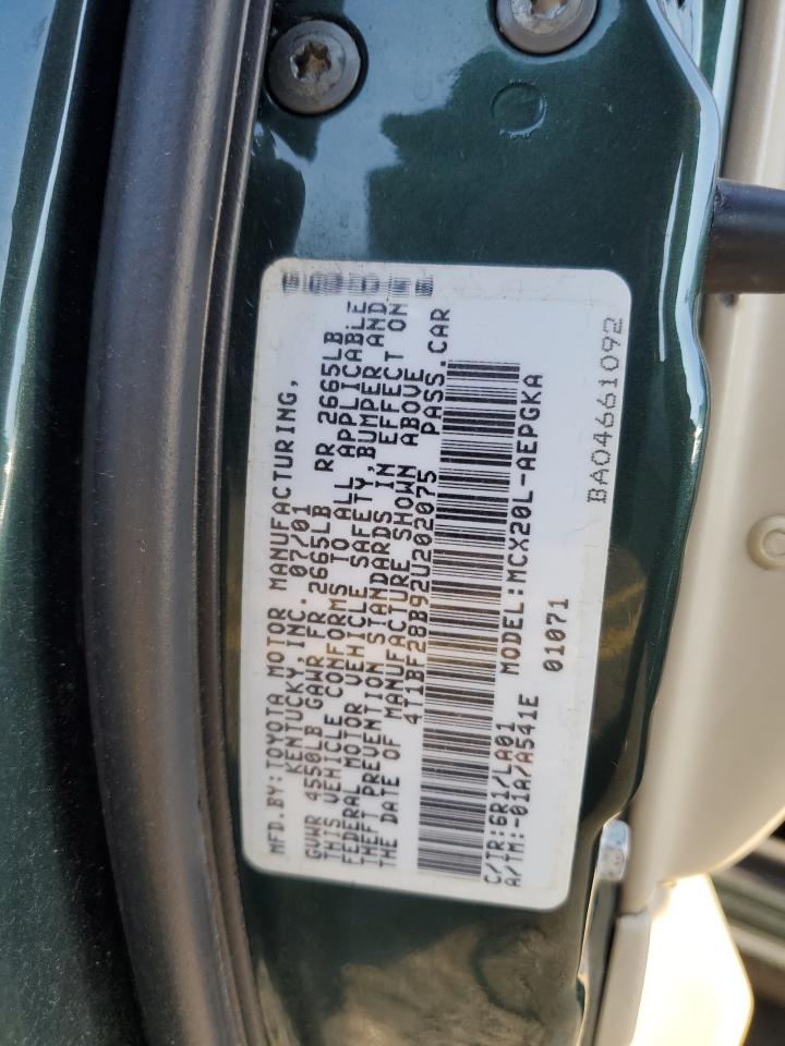 2002 Toyota Avalon Xl VIN: 4T1BF28B92U202075 Lot: 63955564