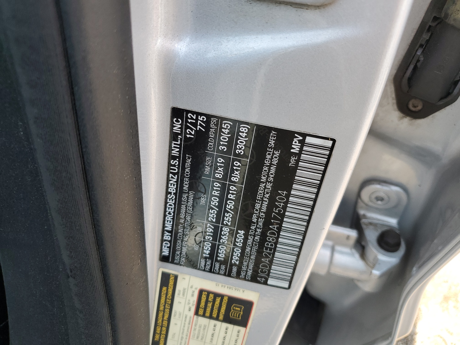 4JGDA2EB8DA175404 2013 Mercedes-Benz Ml 350 Bluetec