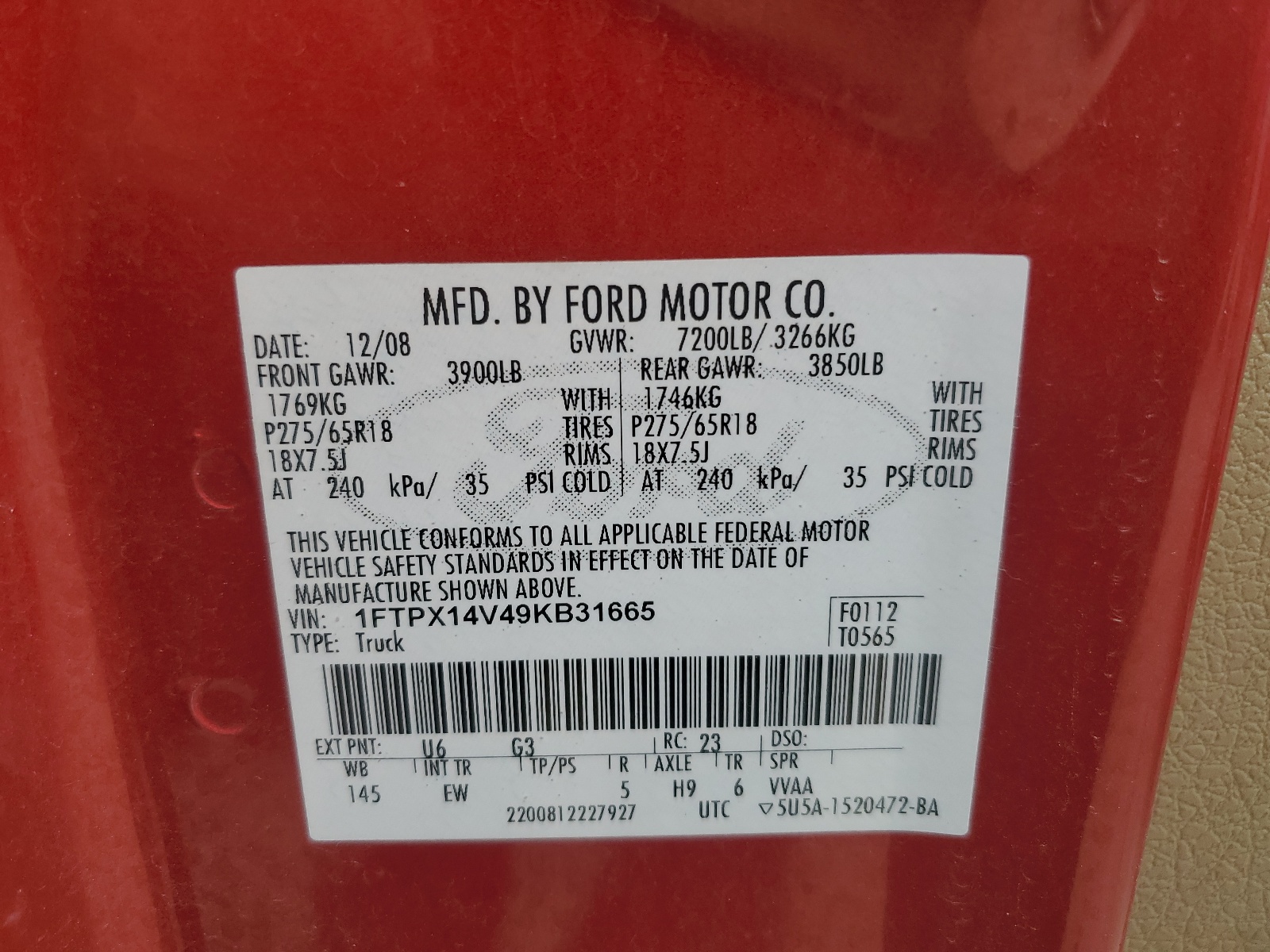 1FTPX14V49KB31665 2009 Ford F150 Super Cab