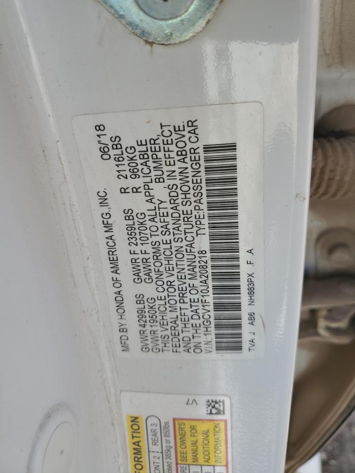 1HGCV1F10JA208218 2018 Honda Accord Lx