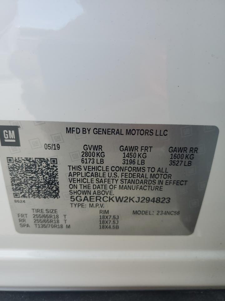 2019 Buick Enclave Premium VIN: 5GAERCKW2KJ294823 Lot: 64719934