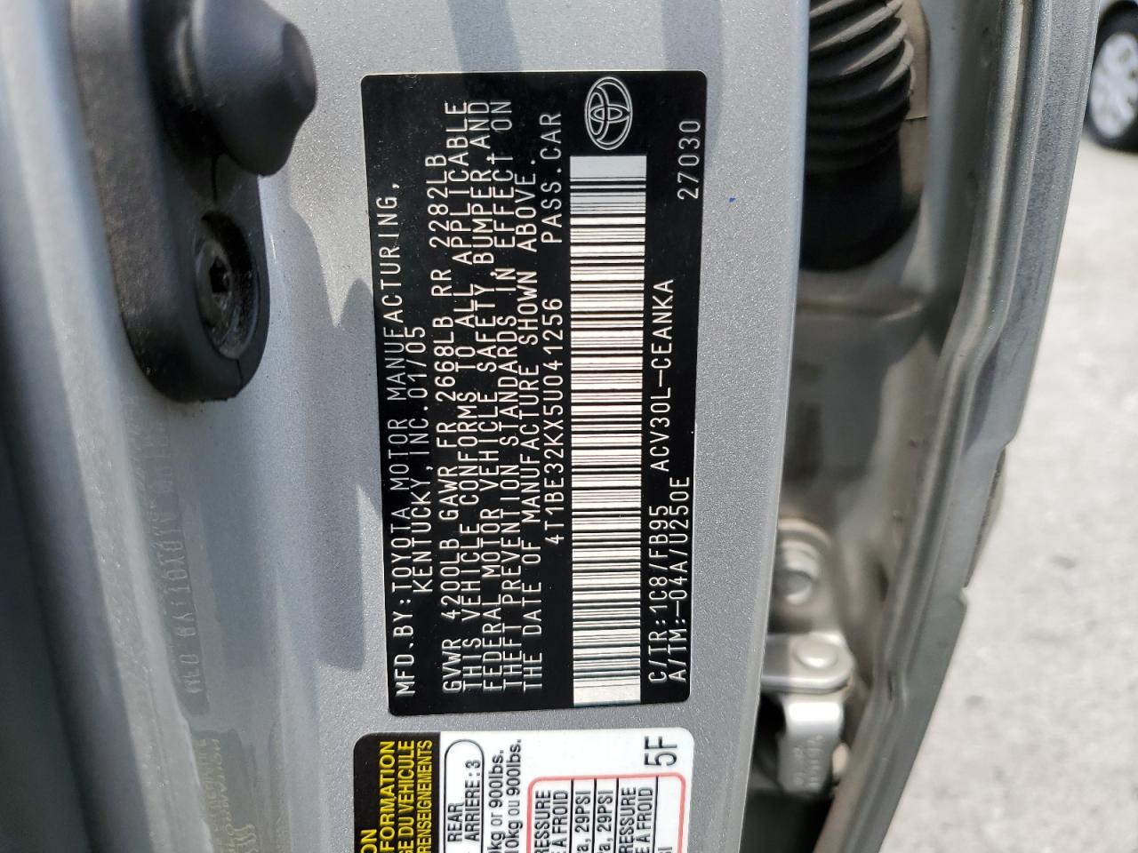 4T1BE32KX5U041256 2005 Toyota Camry Le