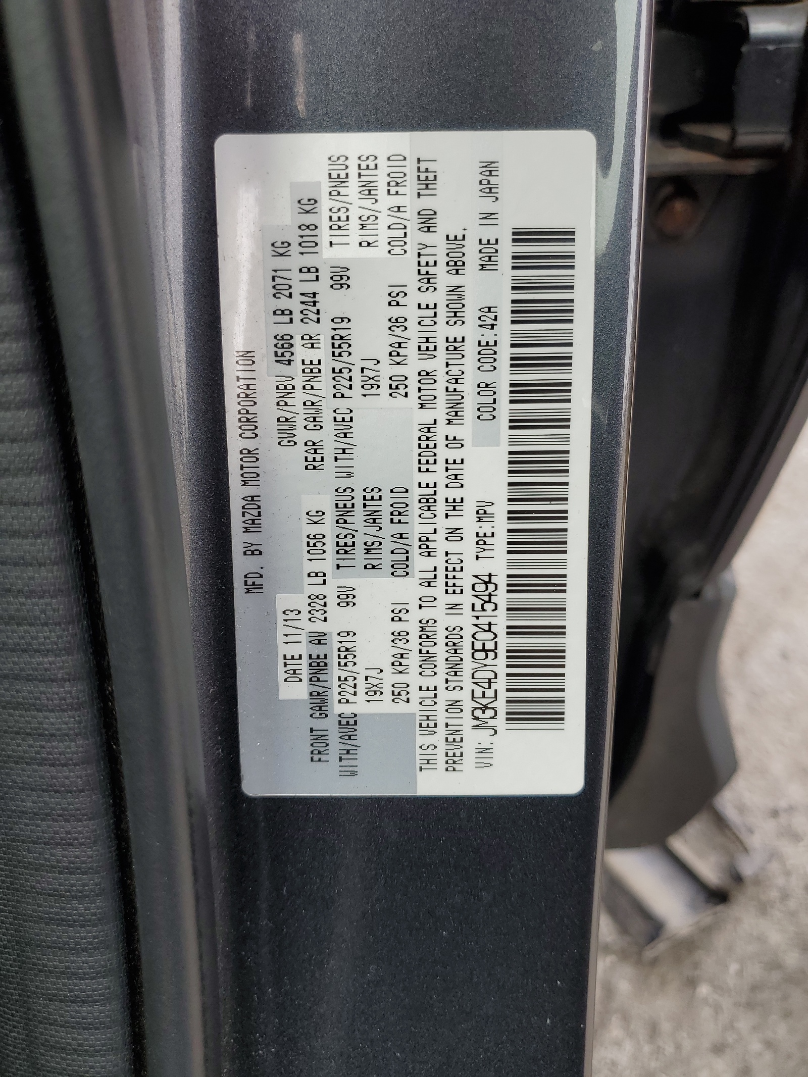 JM3KE4DY9E0415494 2014 Mazda Cx-5 Gt