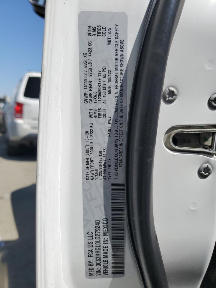 2020 Ram 3500 Tradesman VIN: 3C63RRGL0LG279240 Lot: 64191914