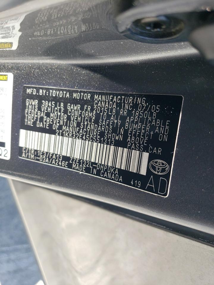 2005 Toyota Corolla Matrix Xr VIN: 2T1KR32E45C551313 Lot: 64942814