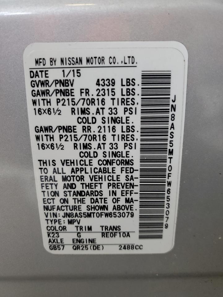 JN8AS5MT0FW653079 2015 NISSAN ROGUE - Image 12