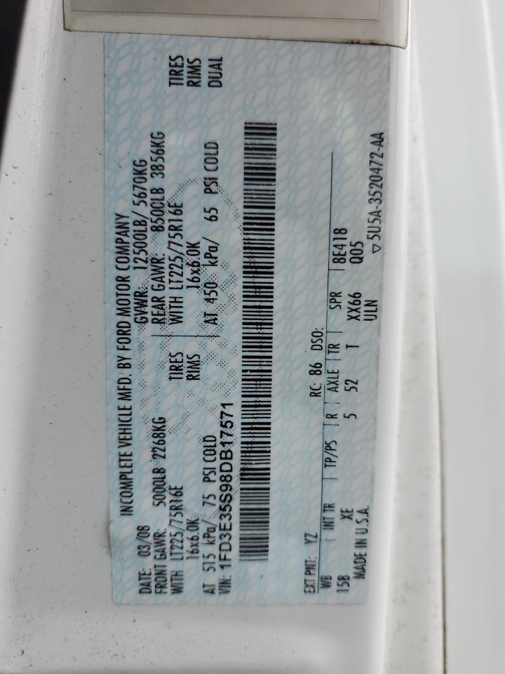 2008 Ford Econoline E350 Super Duty Cutaway Van VIN: 1FD3E35S98DB17571 Lot: 62897124